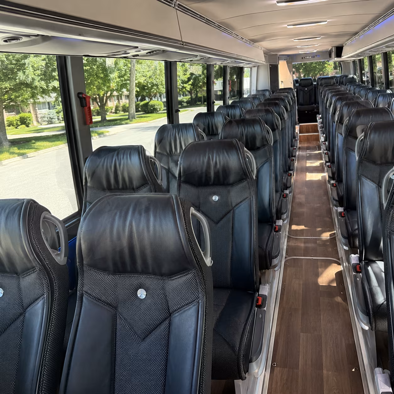lakewood 40 passenger charter bus inside