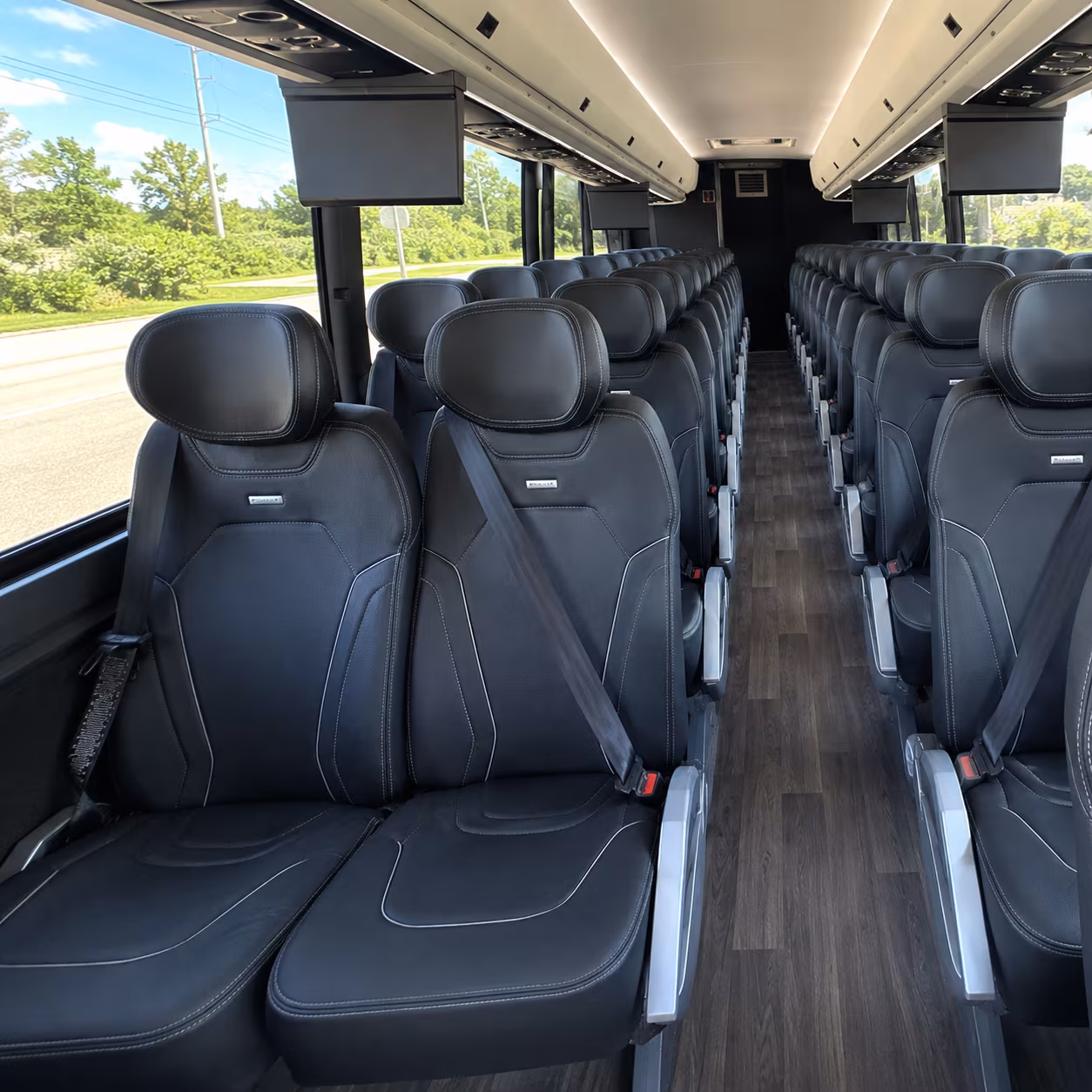 lakewood 47 passenger charter bus inside